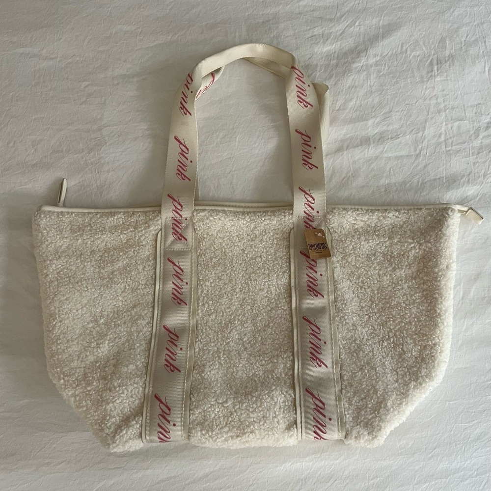 Victoria’s Secret PINK Sherpa Logo Tote Bag New With Tags